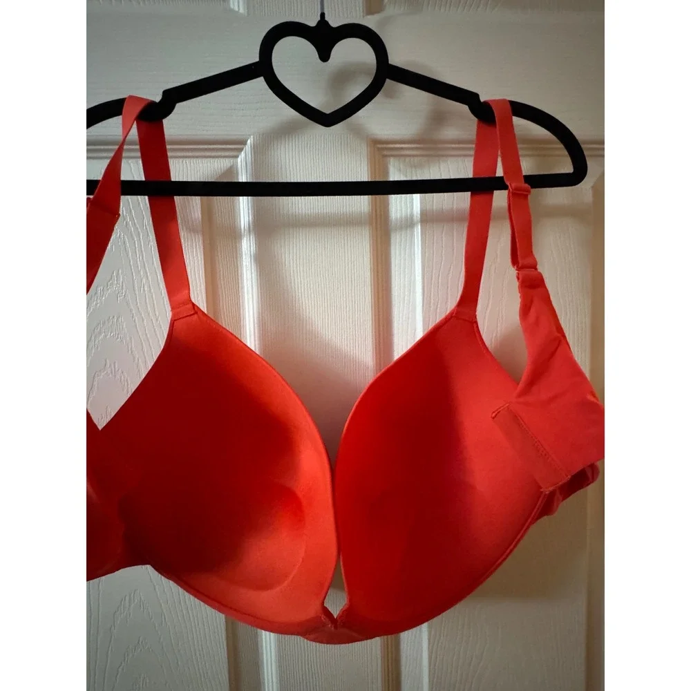 SKIMS Fits Everybody Push Up Demi‎ Bra BR-UWR-2295 Poppy Orange Size 44D New - Picture 6 of 6